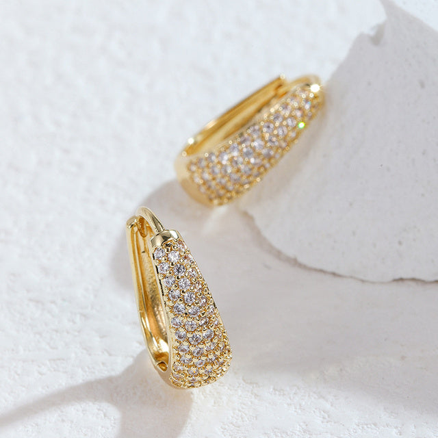 Crystallised Sparkle Earrings – Elegant and Lightweight-Rocky Crystallised Gold-State of Style