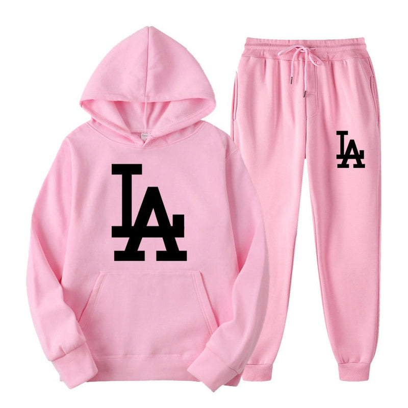 CrystalSet | Women's Comfy Jogger Set-Pink-S-State of Style