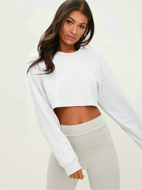 CrystalsShirt | Women's Trendy Crop Sweater-Black-S-State of Style