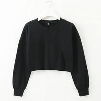 CrystalsShirt | Women's Trendy Crop Sweater-Black-S-State of Style