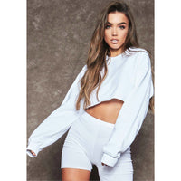 CrystalsShirt | Women's Trendy Crop Sweater-Black-S-State of Style