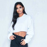 CrystalsShirt | Women's Trendy Crop Sweater-Black-S-State of Style