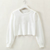 CrystalsShirt | Women's Trendy Crop Sweater-White-S-State of Style