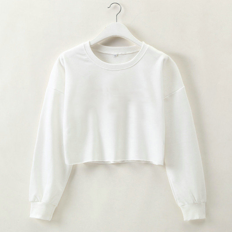 CrystalsShirt | Women's Trendy Crop Sweater-White-S-State of Style