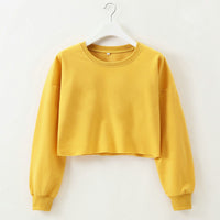 CrystalsShirt | Women's Trendy Crop Sweater-Yellow-S-State of Style