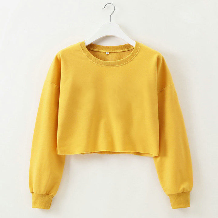 CrystalsShirt | Women's Trendy Crop Sweater-Yellow-S-State of Style