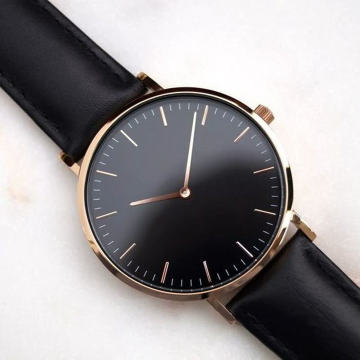 CrystalWatch | Women's Elegant Timepiece-Black Rose Gold-State of Style
