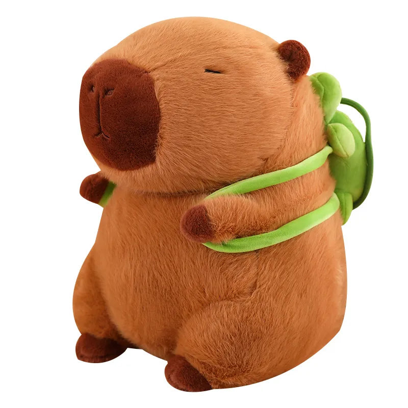 Cuddly Capybara with Turtle Backpack - TurtleBuddy-Brown-23cm (0.2kg)-State of Style