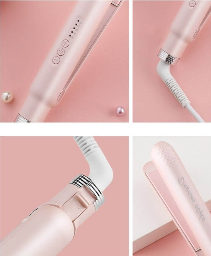 Curling Iron & Straightener in One | Versatile | Fast | Adjustable-White-State of Style