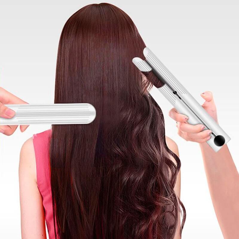 Curling Iron & Straightener in One | Versatile | Fast | Adjustable-White-State of Style