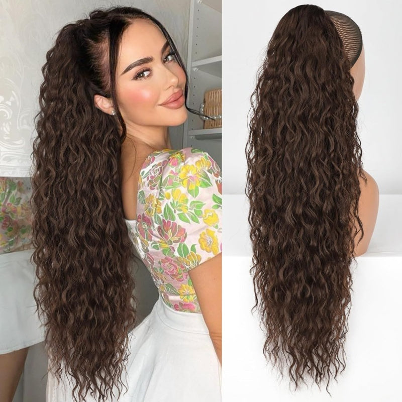 Curly Clip-in Ponytail – Nayla-Dark brown-State of Style