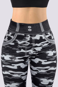 Curve Embrace Plus Size Camo Leggings – Stylish Stretch Fit-Grey-2XL-State of Style