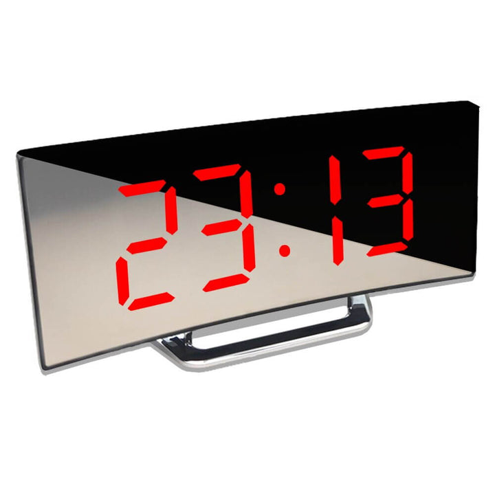Curved LED Digital Alarm Clock with Modern Design - LumiCurve-Red-State of Style