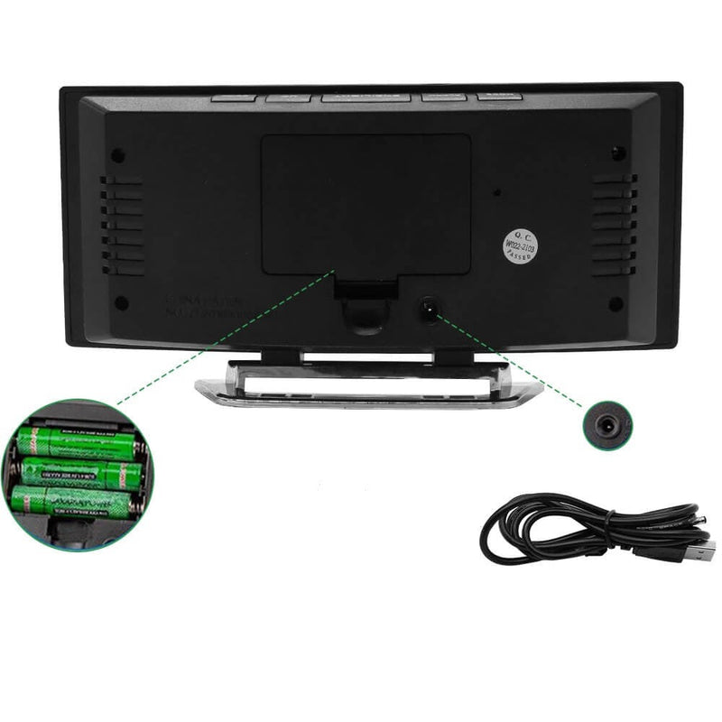 Curved LED Digital Alarm Clock with Modern Design - LumiCurve-Red-State of Style