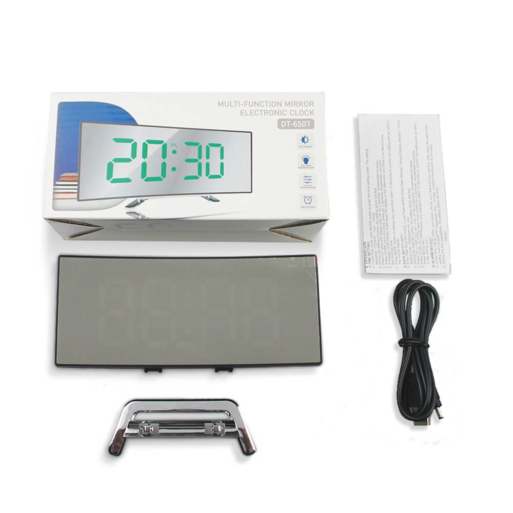 Curved LED Digital Alarm Clock with Modern Design - LumiCurve-Red-State of Style