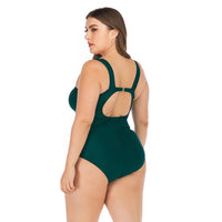 Curvy Queen Plus Size Leopard Print Swimsuit-Black-2XL-State of Style