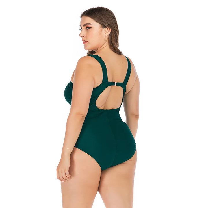 Curvy Queen Plus Size Leopard Print Swimsuit-Black-2XL-State of Style
