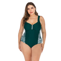 Curvy Queen Plus Size Leopard Print Swimsuit-Black-2XL-State of Style