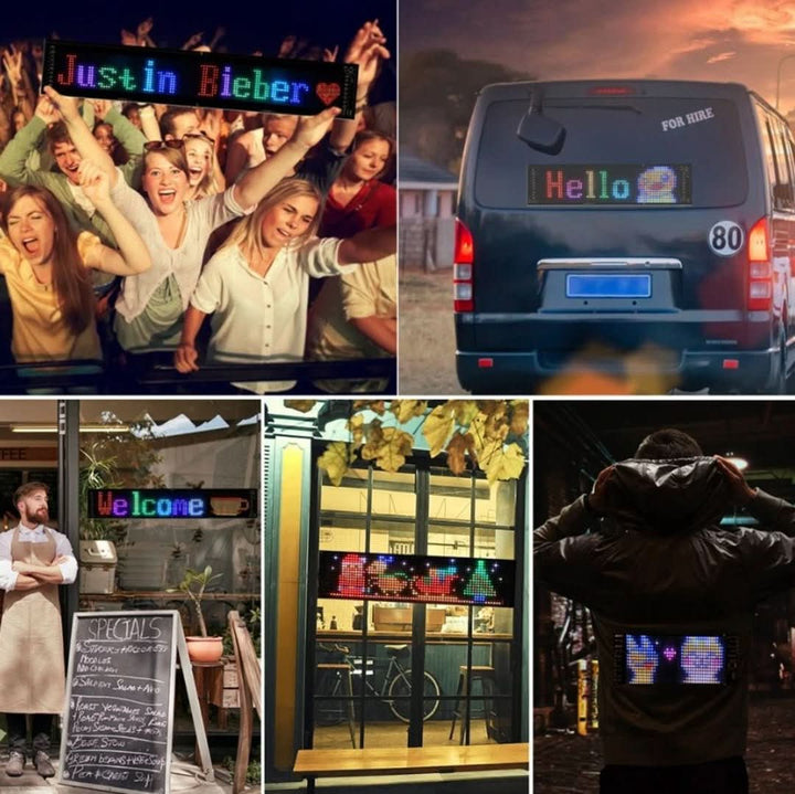 Customisable LED Car Display - GlowSign-16x32 LEDs -7 cm × 17 cm-State of Style