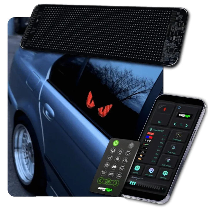 Customisable LED Car Display - GlowSign-16x32 LEDs -7 cm × 17 cm-State of Style