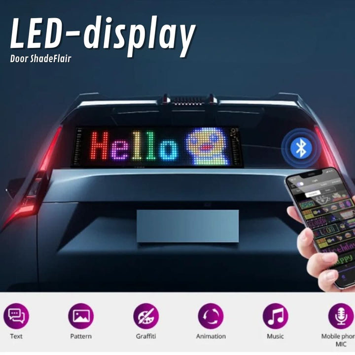 Customisable LED Car Display - GlowSign-16x32 LEDs -7 cm × 17 cm-State of Style