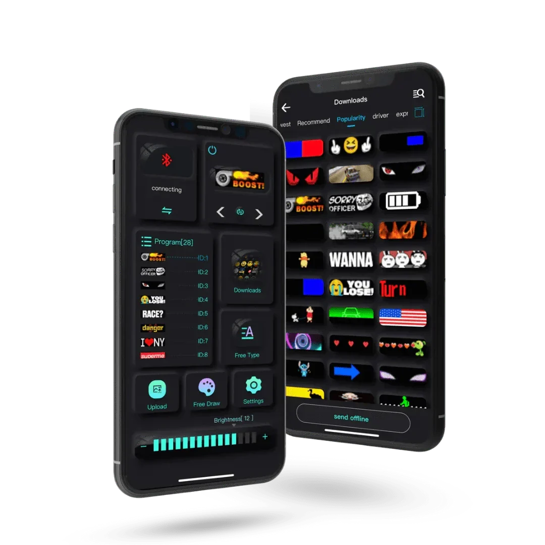 Customisable LED Car Display - GlowSign-16x32 LEDs -7 cm × 17 cm-State of Style