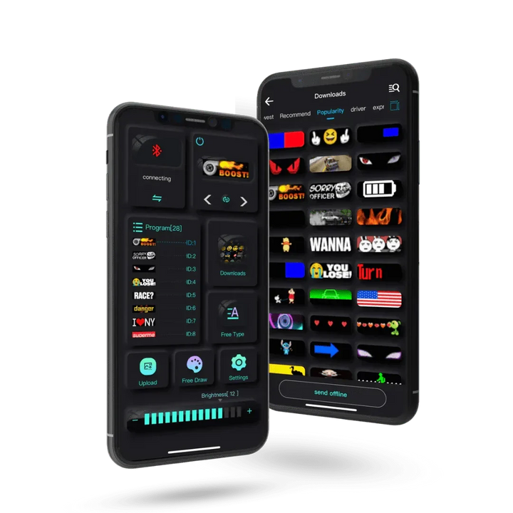 Customisable LED Car Display - GlowSign-16x32 LEDs -7 cm × 17 cm-State of Style