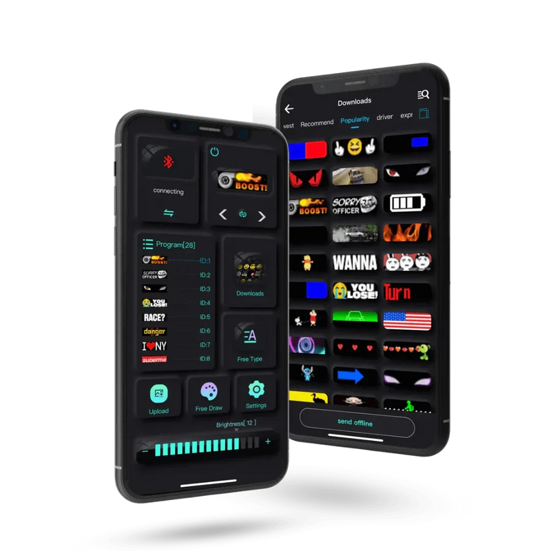 Customisable LED Car Display - GlowSign-16x32 LEDs -7 cm × 17 cm-State of Style