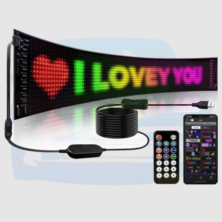 Customisable LED Car Display - GlowSign-16x32 LEDs -7 cm × 17 cm-State of Style