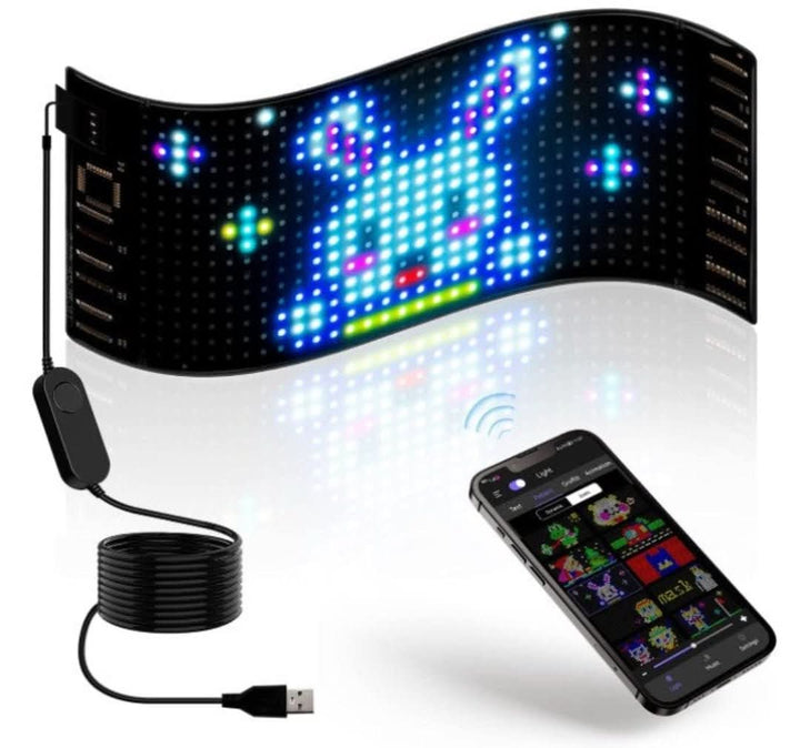 Customisable LED Car Display - GlowSign-16x32 LEDs -7 cm × 17 cm-State of Style
