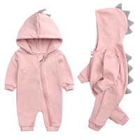 Cute Baby Onesie with Dinosaur Hood - DinoDream Onesie-Grey-0-3 Months-State of Style