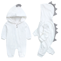 Cute Baby Onesie with Dinosaur Hood - DinoDream Onesie-White-0-3 Months-State of Style