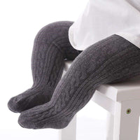 Cute Girls Cotton Knitted Tights-Dark grey-S-State of Style