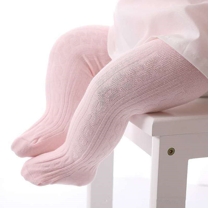 Cute Girls Cotton Knitted Tights-Pink-S-State of Style