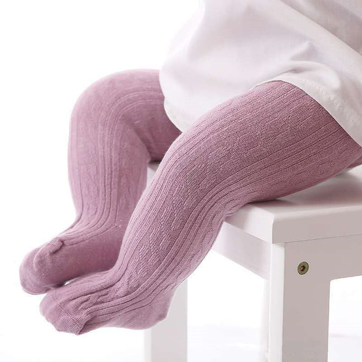 Cute Girls Cotton Knitted Tights-Purple-S-State of Style