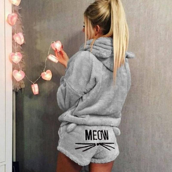 Cute Warm Kitty Cat Onesie-Gray-S-State of Style