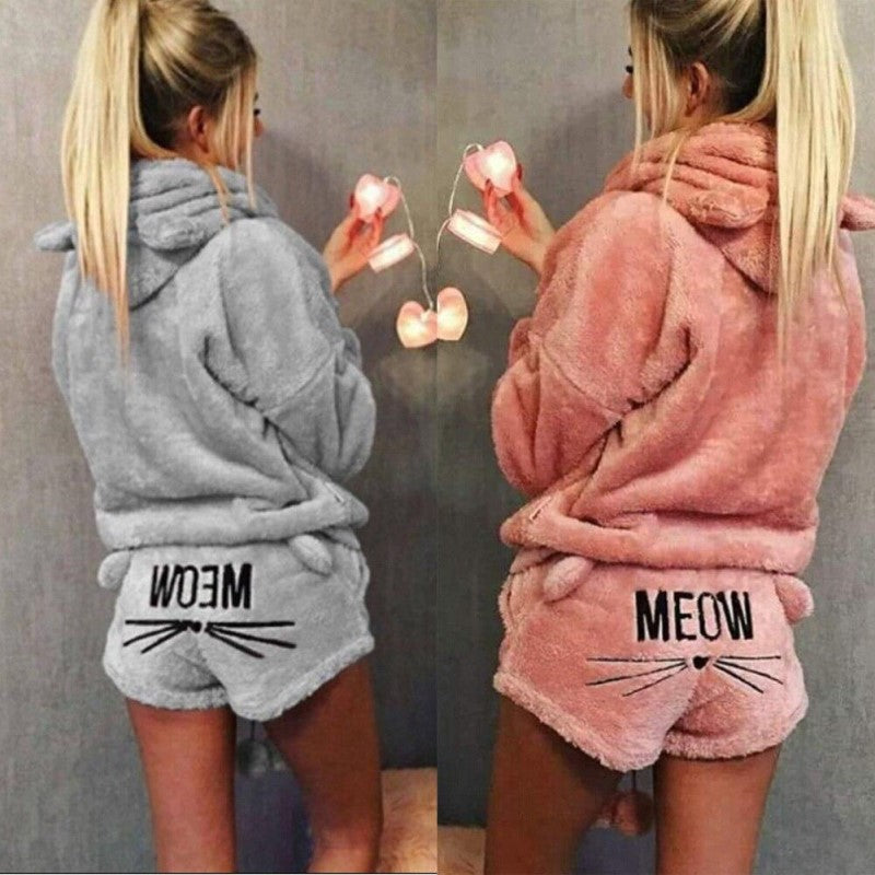 Cute Warm Kitty Cat Onesie-Gray-S-State of Style