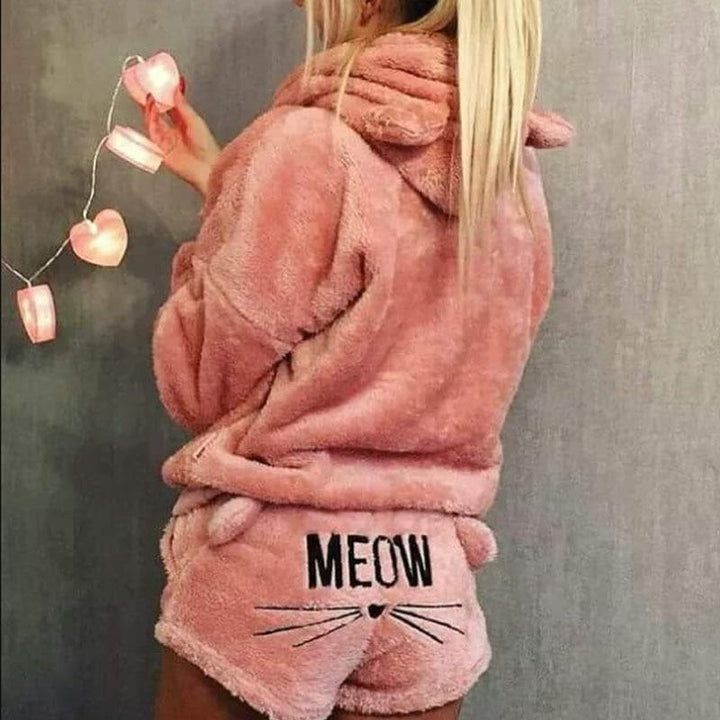 Cute Warm Kitty Cat Onesie-Pink-S-State of Style