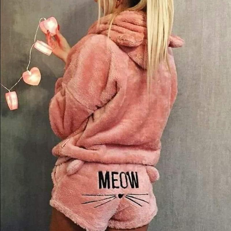 Cute Warm Kitty Cat Onesie-Pink-S-State of Style