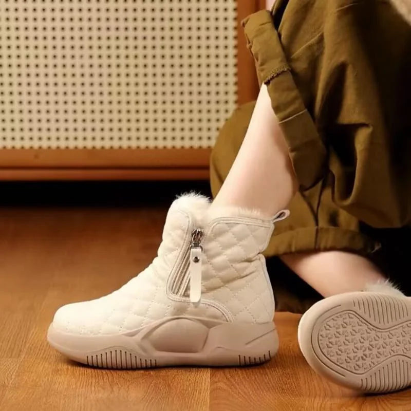 Cute Warm Women's Boots - Luna-Khaki-4-State of Style