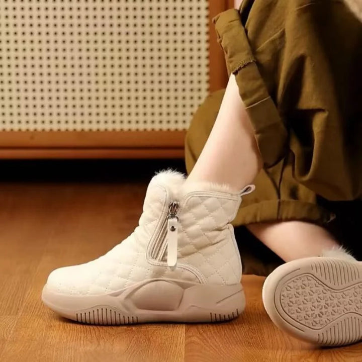 Cute Warm Women's Boots - Luna-Khaki-4-State of Style