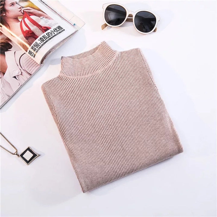 CutSweater | Women's Cosy Knit Pullover-Beige Camel-State of Style