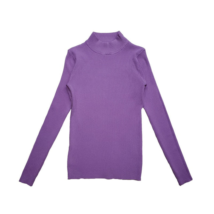 CutSweater | Women's Cosy Knit Pullover-Purple-State of Style