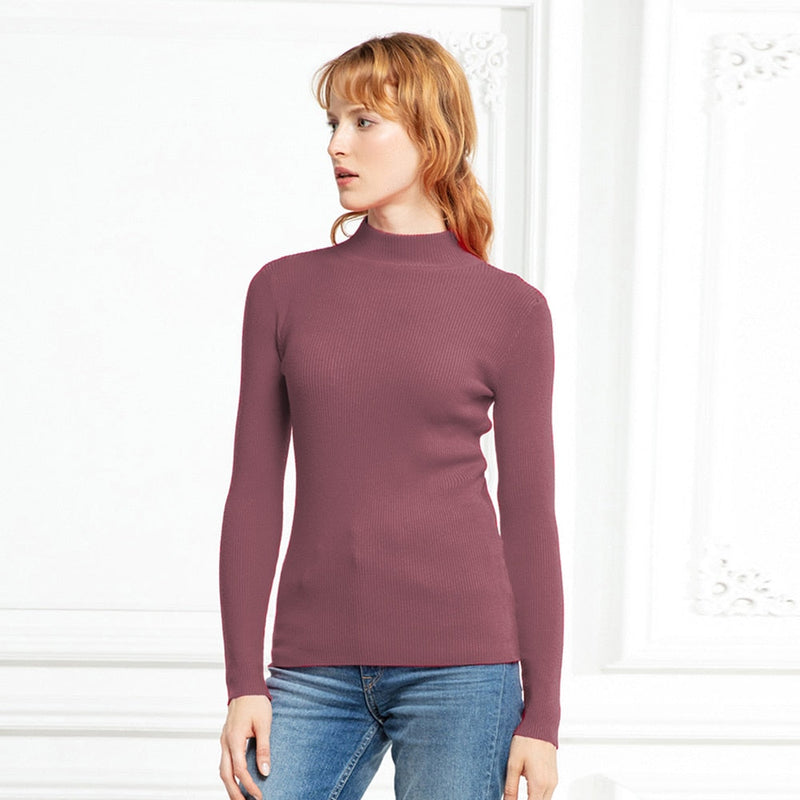 CutSweater | Women's Cosy Knit Pullover-Red Bean-State of Style