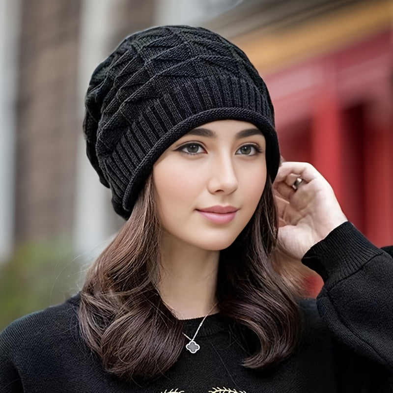 Ladies' knitted beanie, lightweight & elastic for spring and autumn – Alina
