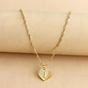 Gold Initial Heart Pendant Necklace - Amara