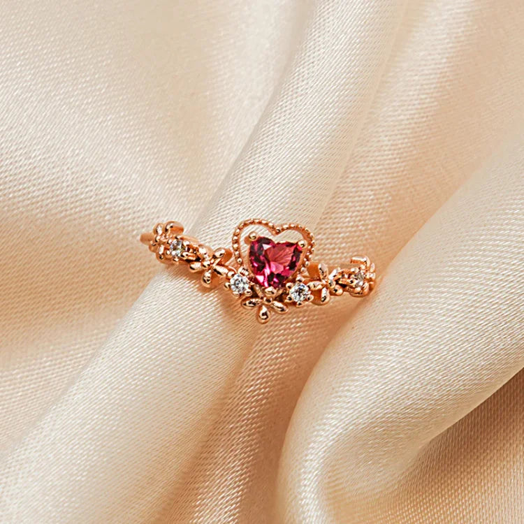 Scarlett Red Crystal Love Ring