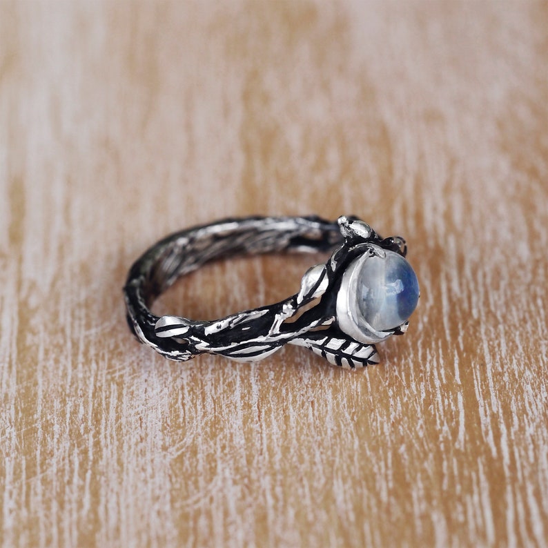 Stylish Moonstone Statement Ring - Iris