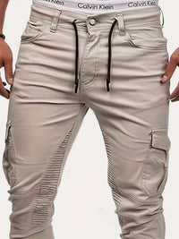 Daan Men's Chic Stretch Pants in Streetstyle-S-Beige-State of Style