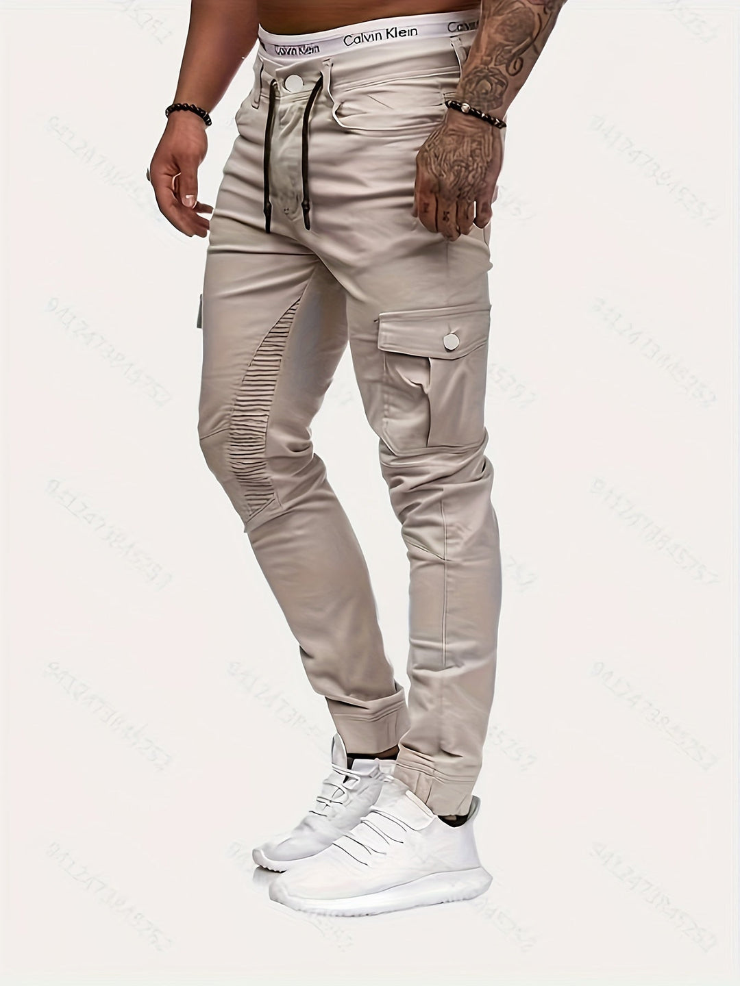Daan Men's Chic Stretch Pants in Streetstyle-S-Beige-State of Style